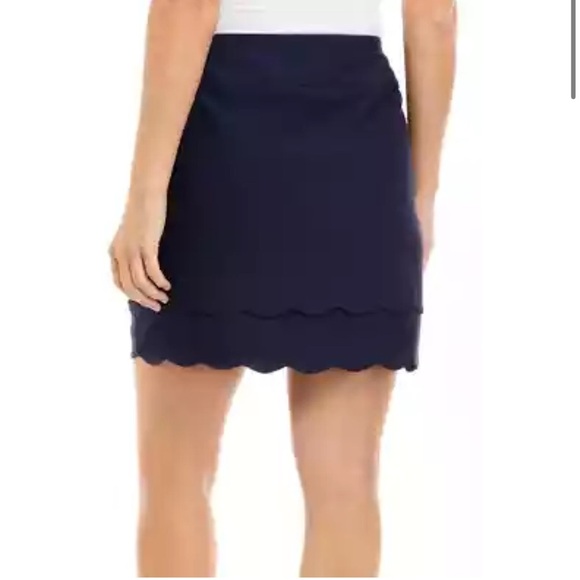Crown & Ivy Women’s Deep Navy Blue Scalloped Mini Skort Hem Elastic pull on 12 - Picture 1 of 11